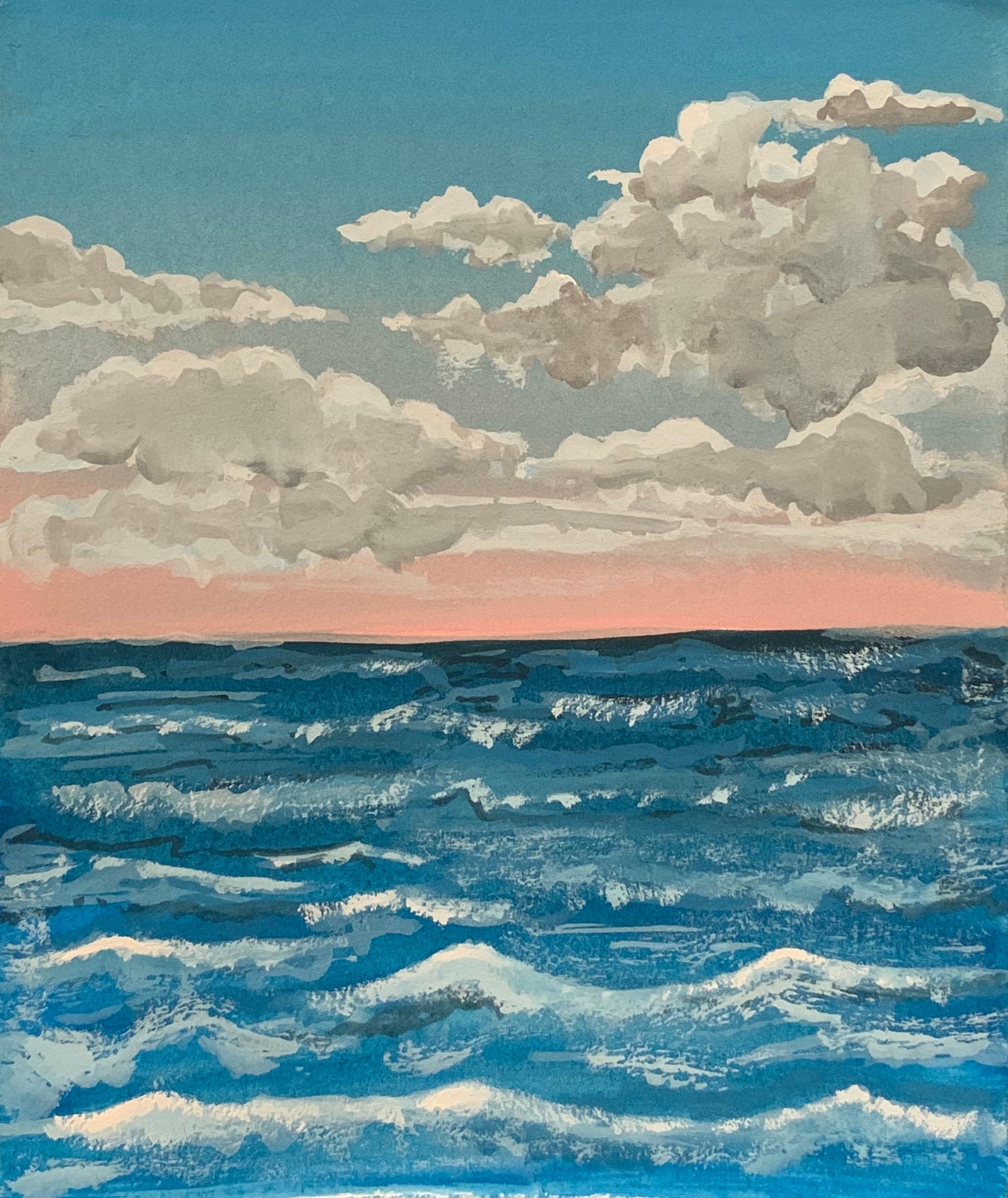 Art Print 8x10 gouache painting of the sea Etsy