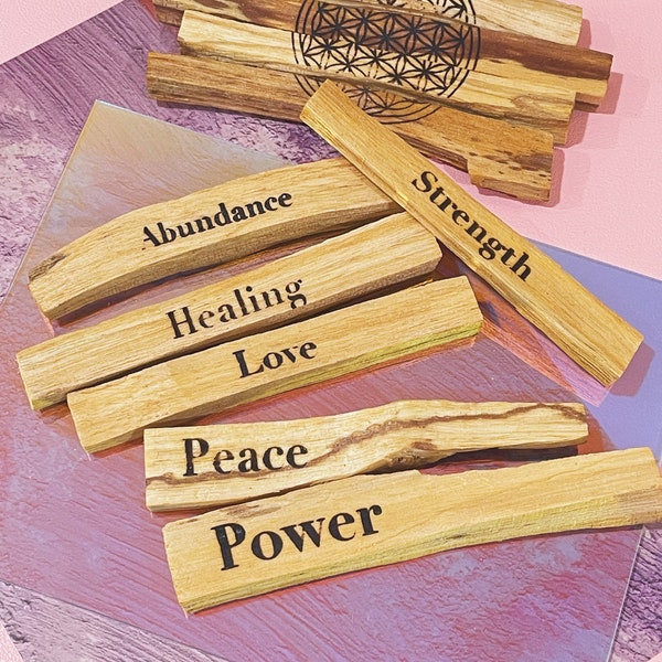 Custom Engraved Intention Palo Santo = Personalized Palo Santo Sticks, Palo Santo Bundles