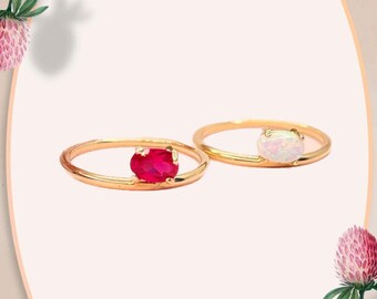 Opal Ring, 14k Solid Gold Opal Ring, Dainty Opal Ring, White Opal Ring, Opal Ring For Women, Opal Jewelry, Christmas Gift Jewelry