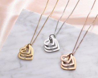 Heart Name Necklace, 14K Solid Gold Heart Name Necklace, Friendship Necklaces, Heart Pendant, Mother’s Day Gift, Birthday gift, gift for her