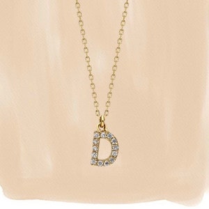 14K Solid Gold Initial Halskette, personalisierte Weihnachtsgeschenke, Brief Halskette, personalisierte Geschenk, Geschenk Mama, Initial Halskette, Muttertagsgeschenk