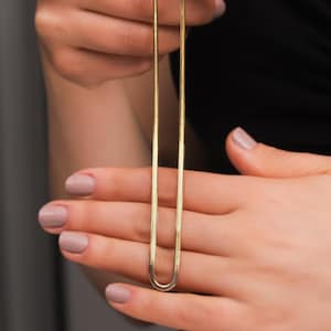 2,5 mm Naszyjnik w jodełkę, 14-karatowy złoty naszyjnik w jodełkę, złoty naszyjnik łańcuszkowy, naszyjnik w jodełkę, biżuteria na prezent świąteczny