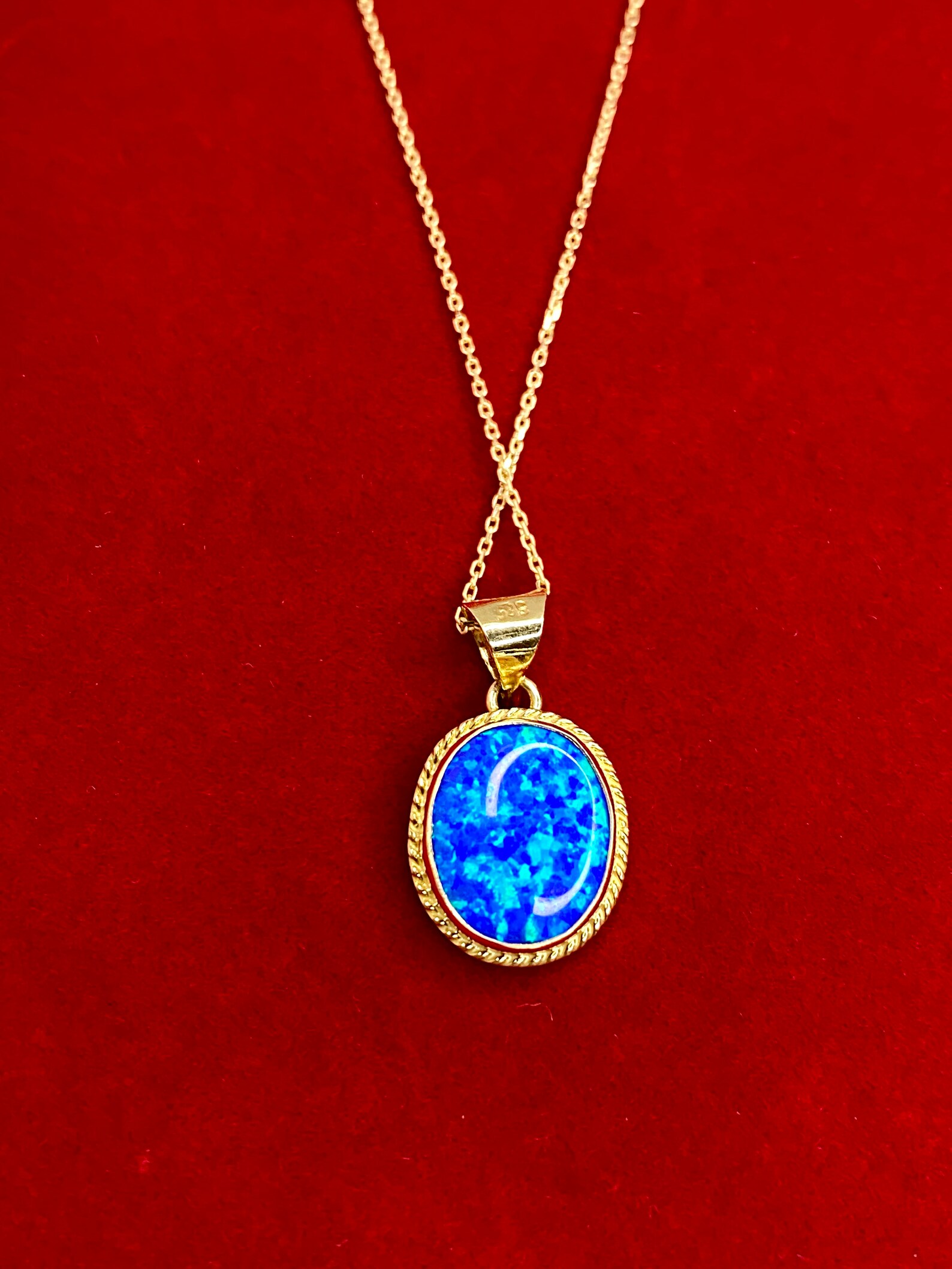 14k Solid Opal Gold Necklace Dainty Opal Necklace White Opal | Etsy