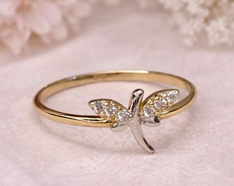 Dragonfly Ring, 14K Solid Gold Dragonfly Ring, Gold Ring,Gift For Her, Dainty Dragonfly Ring,Dragonfly Gold Ring, Christmas Gift Jewelry
