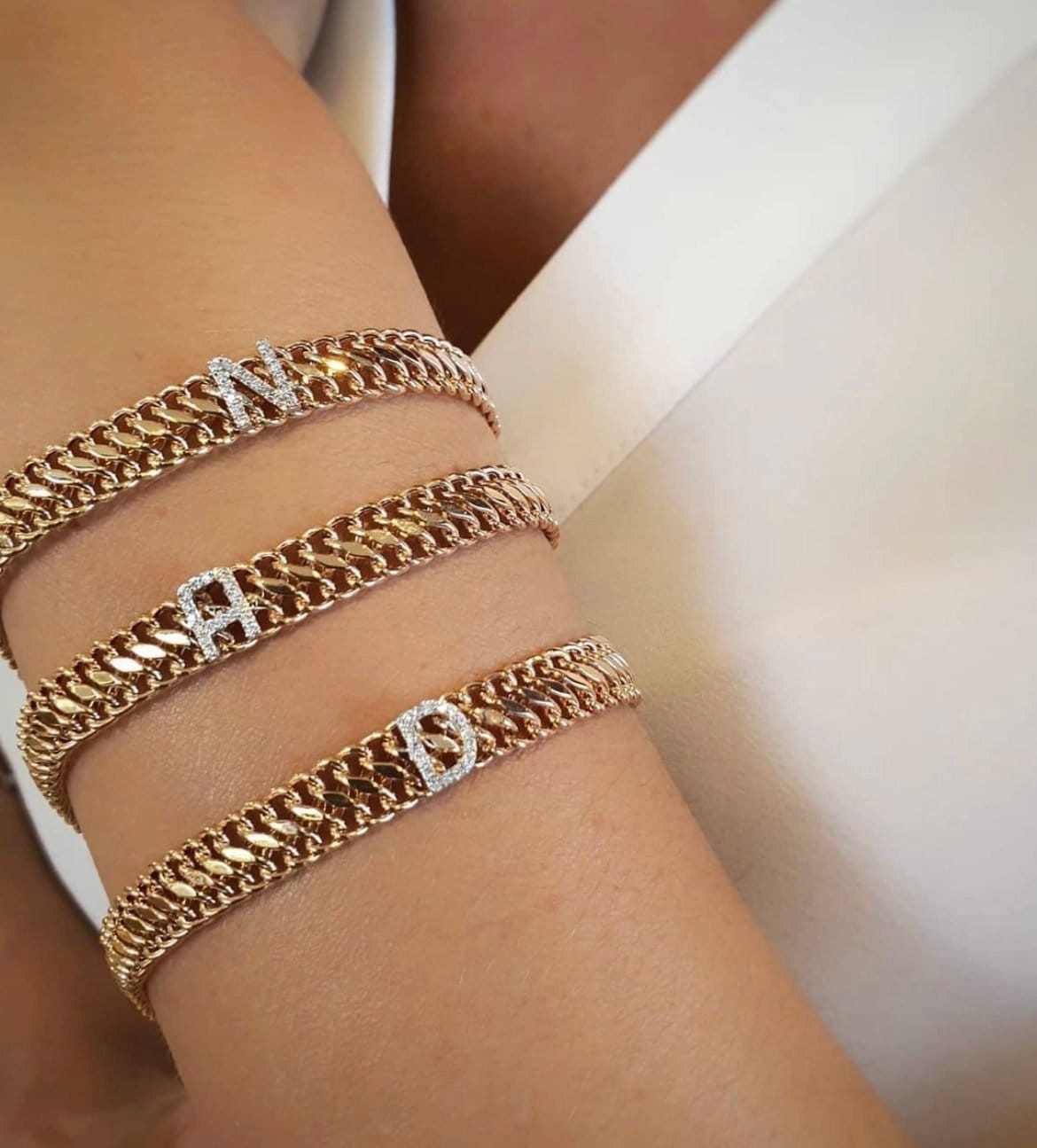 14K Solid Gold Vienna Bracelet, Gold Curb Link Chain Bracelet, Gourmet Bracelet With Initial, Real Gold Gourmet, Christmas Gift Jewelry