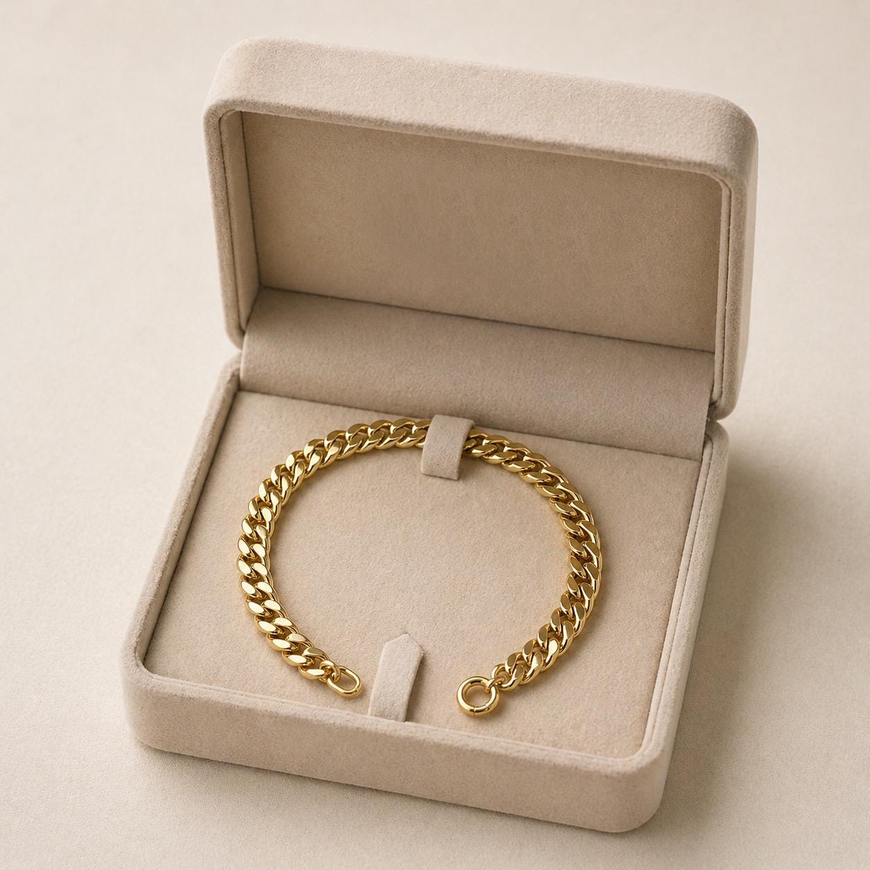 Bracelet cubain 14 carats - Etsy 日本