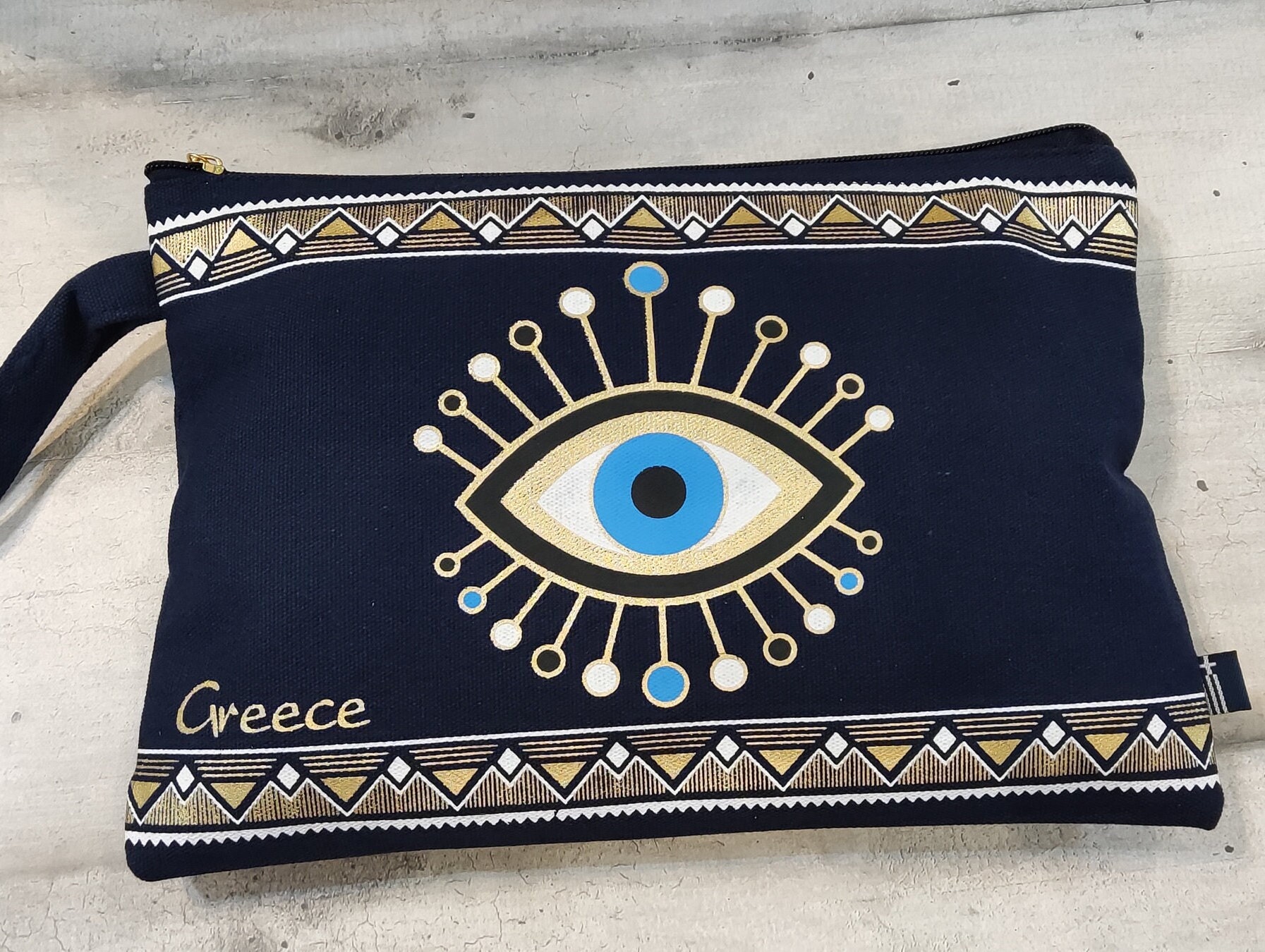 Blue Evil Eye Clutch Evil Eye Bag greek Bag Greek Purse Evil Eye Wallet Evil Eye Handbag Gift
