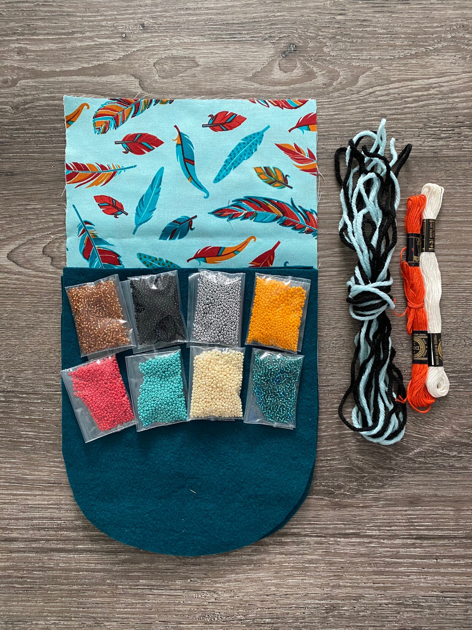 DIY Beaded Pouch Kit with beading video tutorial Metis Etsy