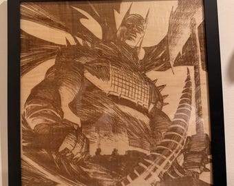 Absolute Batman Framed Wood Engraving DC Super Hero