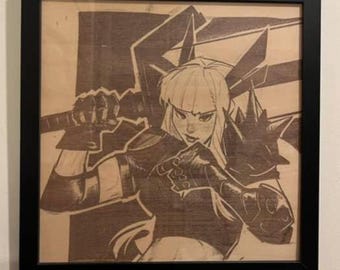 Marvel Rivals Magik Framed Wood Engraving Super Hero