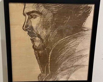 Dr. Strange Framed Wood Engraving Benedict Cumberpatch Marvel Superhero