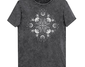 Wildflower Wonders Denim T-Shirt, Blumen, Monarchfalter, Schmetterlinge, Geschenk für sie, Mutter, Oma, hübsch, niedlich, einzigartig, Trend