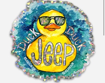 Duck Duck Wrangler 3” Sticker, vinyl decal, laptop, kayak, water bottle, cute, rubber ducky, funny, glitter, car, window