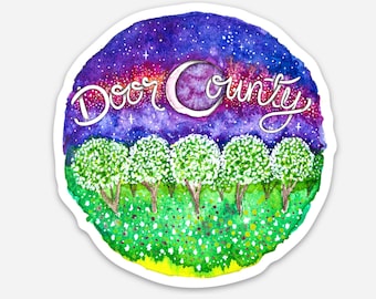 3” Door County Cherry Orchard Blossom Decal, vinyl decal, car decal, bumper sticker, laptop decal, laptop sticker, water bottle sticker