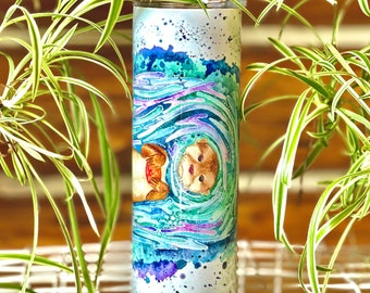 Otter 20 oz Tumbler, metal travel mug hot cold iced tea coffee drink cute adorable gift idea boy girl him her housewarming birthday kid