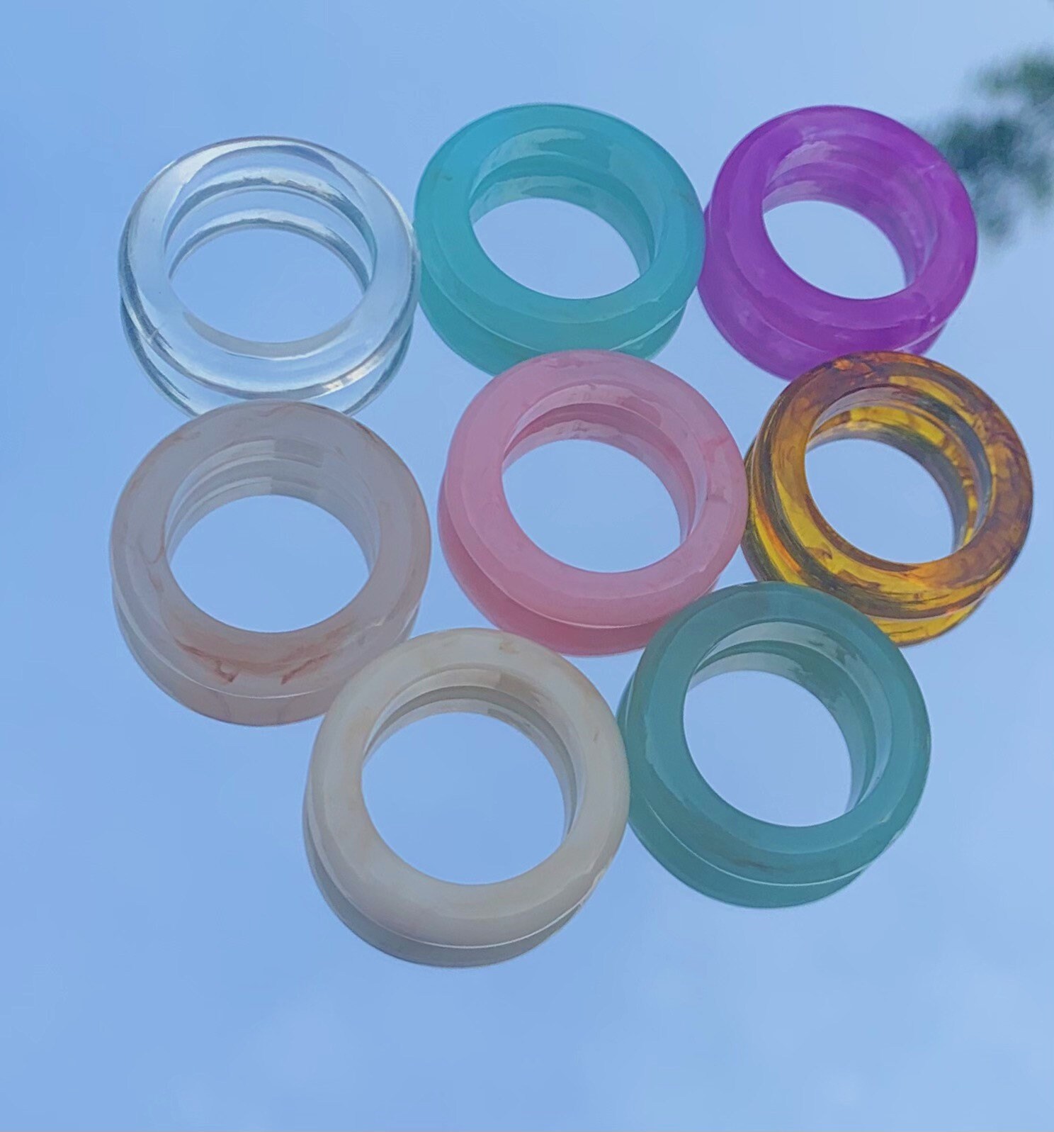 Colorful Resin Rings / Stackable Acrylic Resin Heavy Thick Etsy