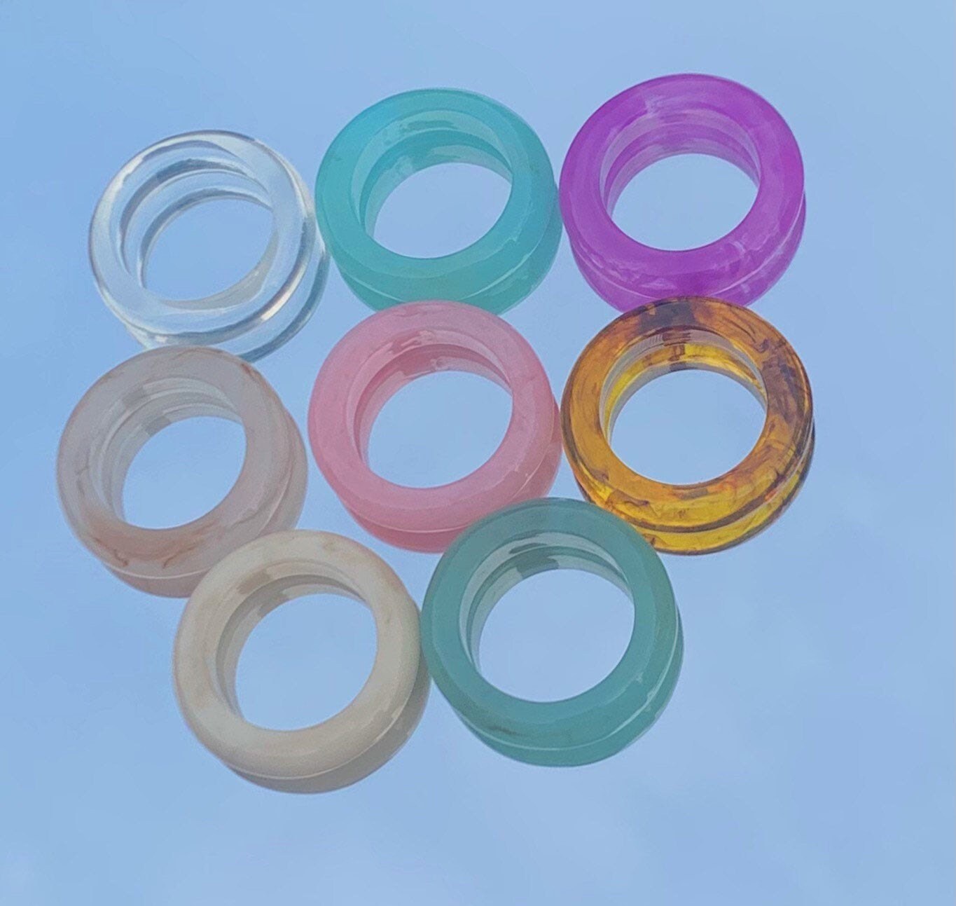 Colorful Resin Rings / Stackable Acrylic Resin Heavy Thick Etsy