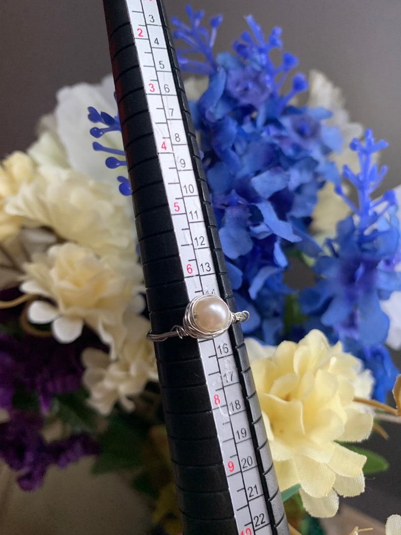 Pearl wire wrap ring