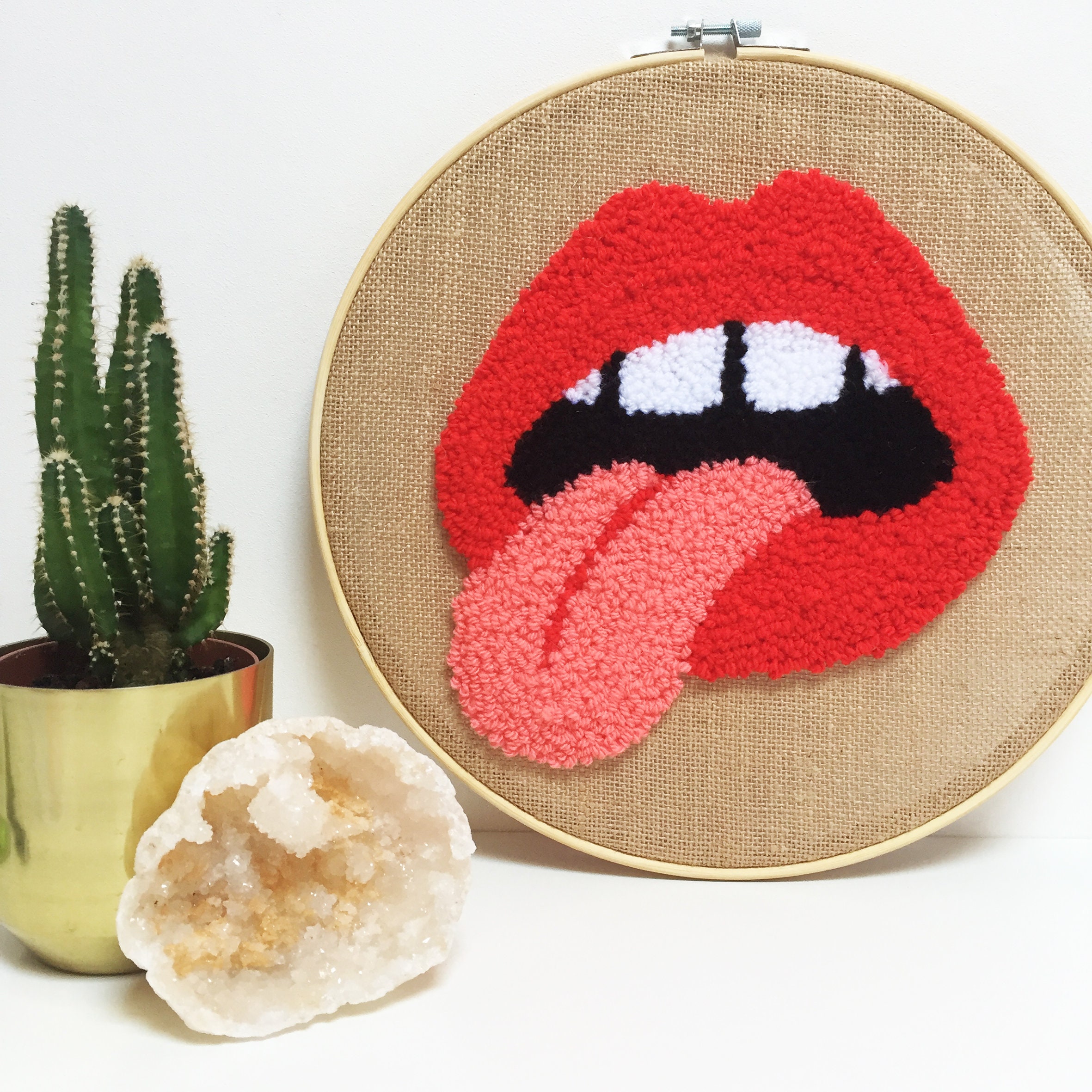 Flaming Lips | Punch Needle Wall Hanging Pouces de 12 Po