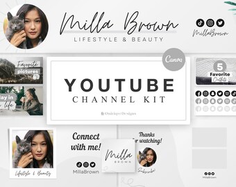 YouTube Channel Kit: Banner, Intro, Thumbnails, End Screen - Canva Templates