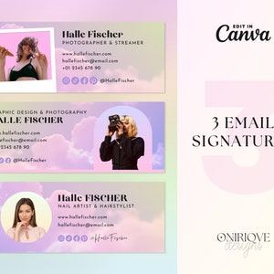 Pastel Clouds Email Signature Templates: Editable Canva Design (Digital Download)