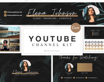 Black Marble YouTube Channel Kit: Canva Templates (Digital Download)