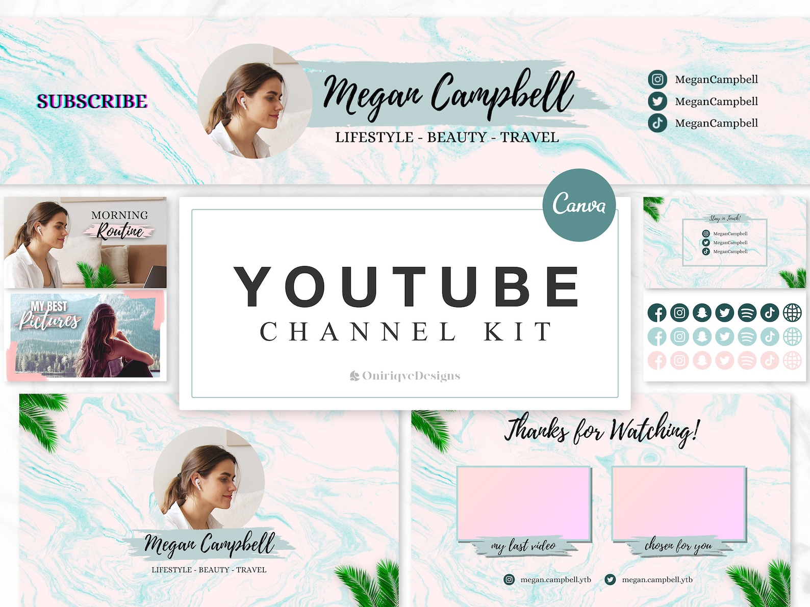 Aesthetic Youtube Channel Kit Editable Banner Intro 2 Thumbnails End aesthetic-youtube-channel-kit-editable-banner-intro-2-thumbnails-end