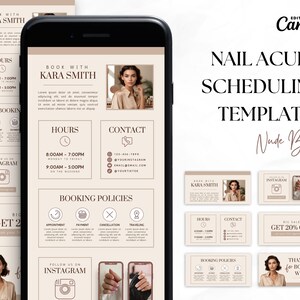 Nail Tech Acuity Scheduling Templates: Beige Canva Website Banner