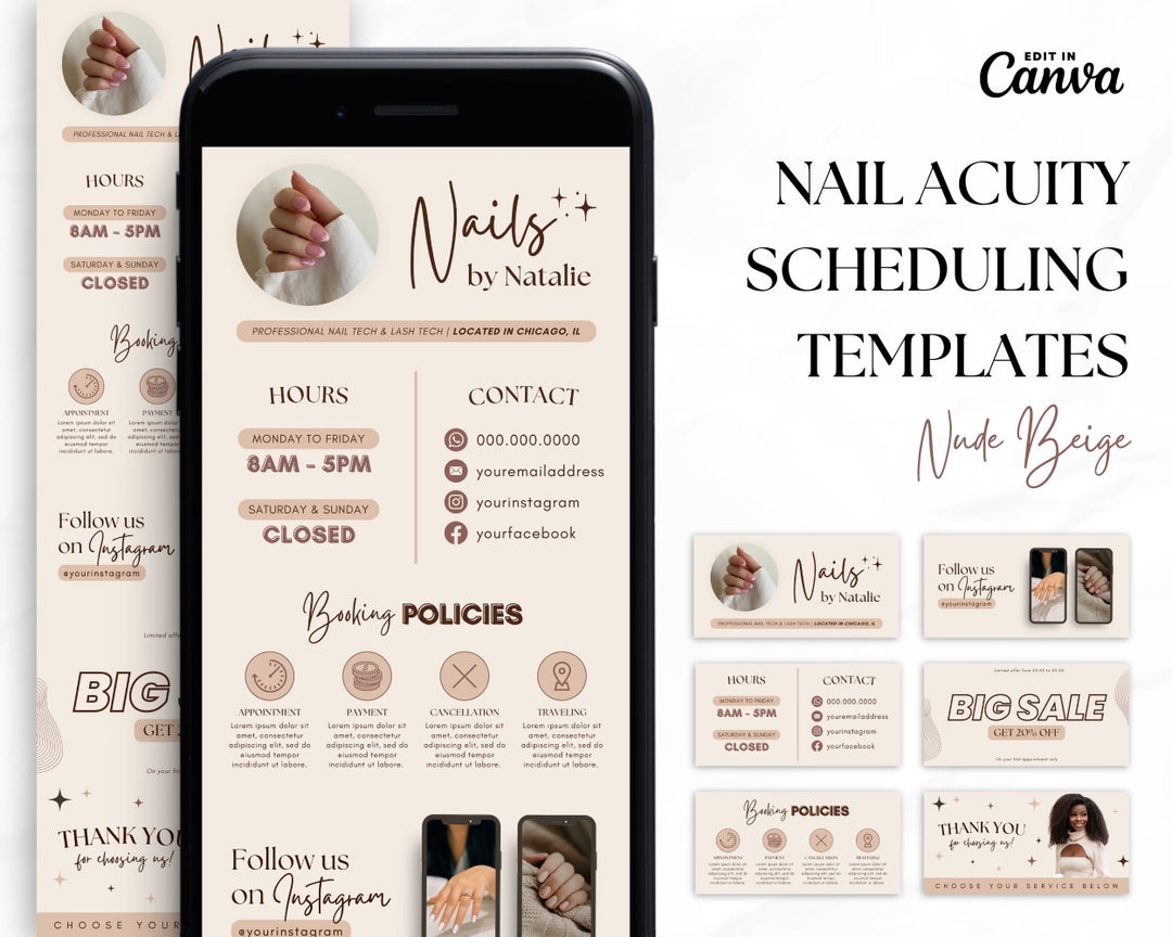 Nail Tech Acuity Scheduling Template • Acuity Website Templates • Nail ...