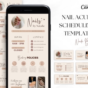 Nail Tech Acuity Scheduling Canva Templates: Beige Website Banner
