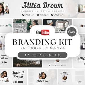 YouTube Brand Kit: 17 Canva Templates, Banner, Intros, Thumbnails (Digitaler Download)