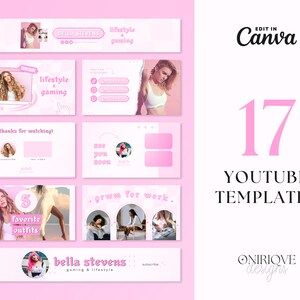 Y2K YouTube Branding Kit • Editable Banners, Intros, Thumbnails, Outros • 17 Editable Canva Templates • YouTube Channel Kit • Y2K Aesthetic