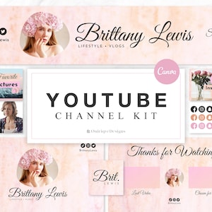 YouTube Channel Kit | YouTube Banner, Intro, 3 Thumbnails, End Screen | YouTube Branding Kit, Editable Canva Templates | Aesthetic Marble