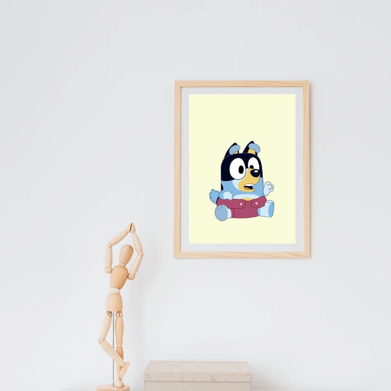 Baby Bluey Nursery Decor Wall Art Digital Download Baby Etsy