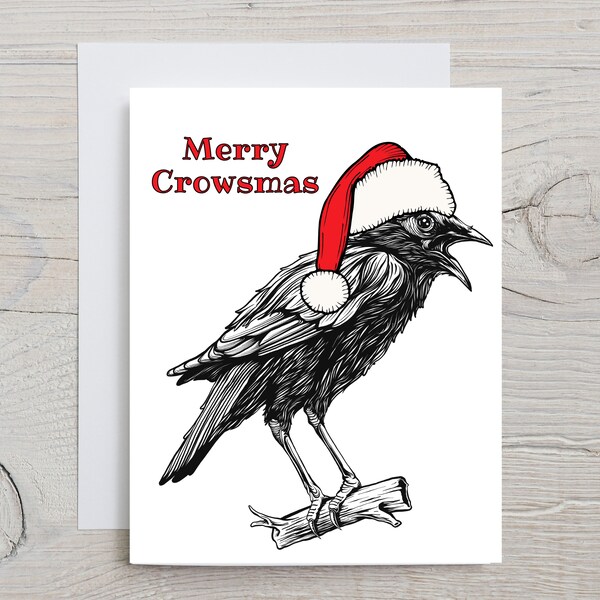 Crow Christmas Card Etsy