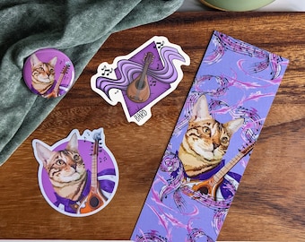Bard Gift Pack! Dungeons and Dragons Bundle including DnD Stickers, DnD Bookmark, DnD Badge, Character art, RPG, Archetypes