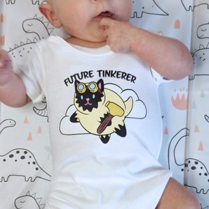 DnD Artificer Baby Grow! Bubble cat Original Design, D&D Class with a cute twist! RPG, Archetypes, Unisex, Bodysuit, Onsie