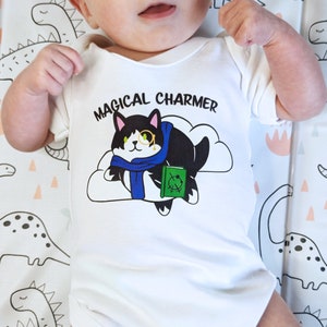 DnD Wizard Baby Grow! Bubble cat Original Design, D&D Class with a cute twist! RPG, Archetypes, Unisex, Bodysuit, Onsie