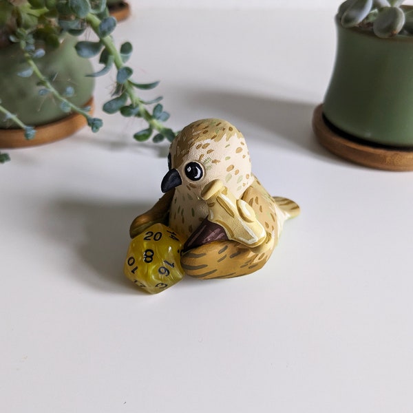 DnD Artificer (Darwin's Finch) Sculpture, Dice Guardian, D20 Included! D&D Class model with a cute twist! RPG, Archetypes