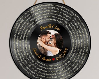Personalized Song Lyrics Wooden Sign: Anniversary Gift, Wedding Gift