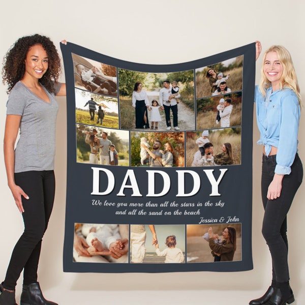 Papa Blanket, Grandpa Blanket, Personalized Dad Blanket, Personalized Blanket For Adults, Gift For Men, Gift For Grandpa