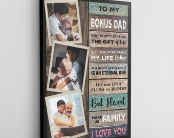 Best Bonus Dad Picture Frame | Personalized Stepfather Picture Frame | Step dad Fathers Day Gift | Custom Bonus dad Gift for Step Father