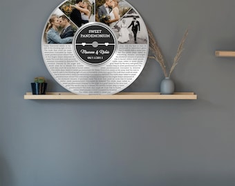 Custom Song Lyrics Sign est Date - Anniversary Gift for Him, Personalized Wedding Gift, Wood Gift for Men, 1st 5th 11th Anniversary Gift @T2