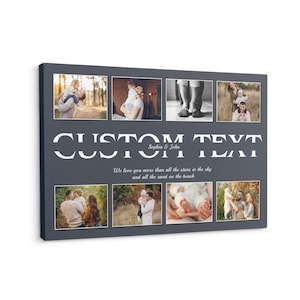 CUSTOM DESIGN PHOTO - Impression de collage avec cadre | Jusqu'à 8 collages d'impression beaux-arts personnalisés avec n'importe quel texte | Cadres encadrés