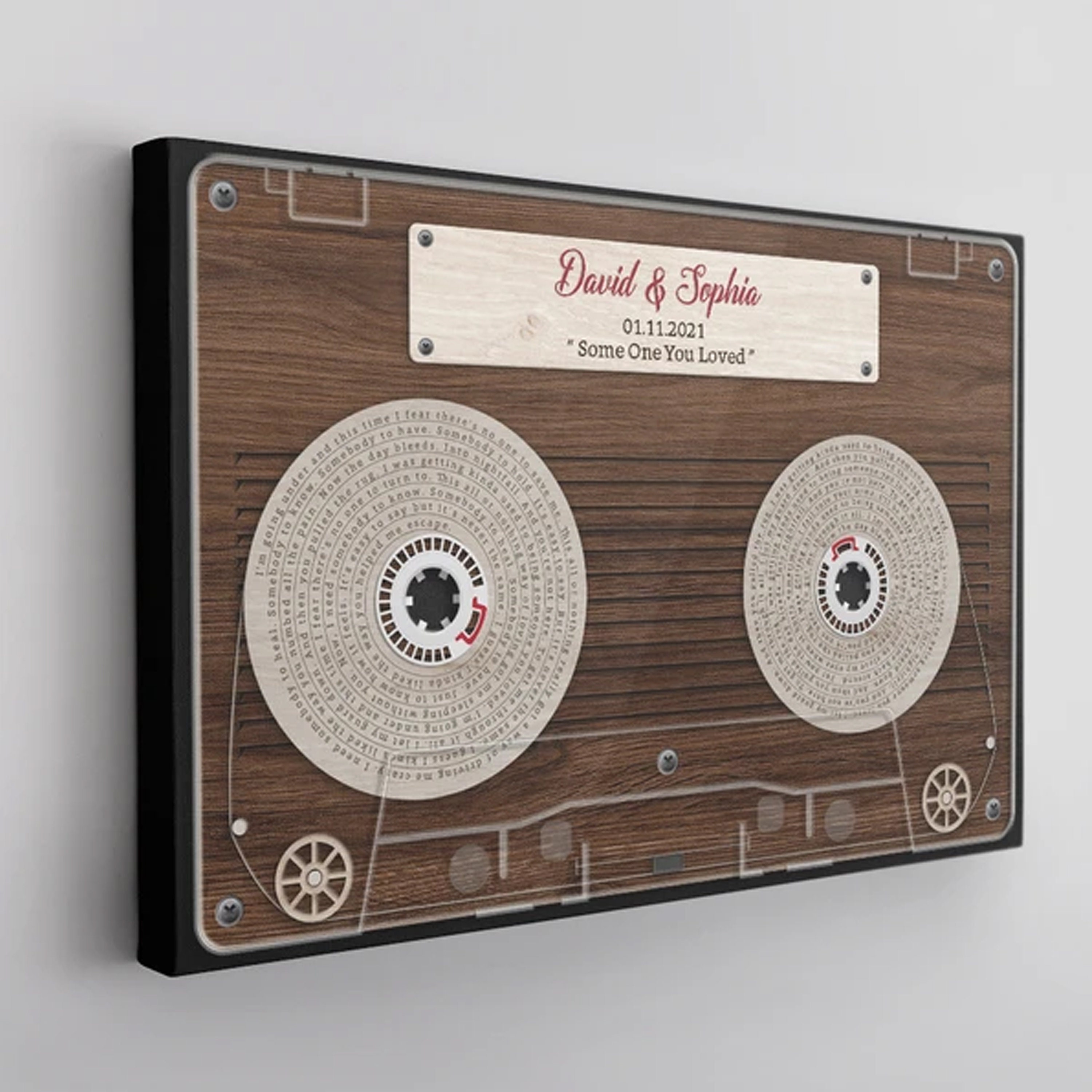 Personalized Music Song Lyrics Cassette Tape Canvas Wall Art Etsy