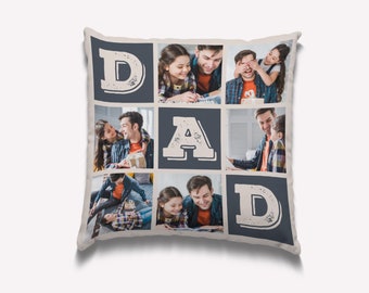 Reserved For Dad Personalized Photo Collage Pillow, Father's Day Gifts, Custom Gifts for Dad, Gifts for Him, Fathers Day Gift from Daughter