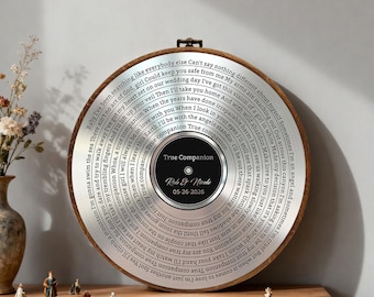 Personalized 25th Anniversary Gift for Husband or Wife, Custom Song Lyrics Acrylic Record with 3 Photos, Silver Wedding Keepsake