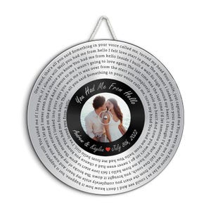 20th Anniversary Gift for Him, Unique Platinum Sound Wave Art Keepsake #T3 image 1