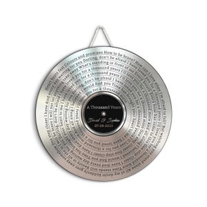 20th Anniversary Gift for Him, Unique Platinum Sound Wave Art Keepsake #T3 image 8