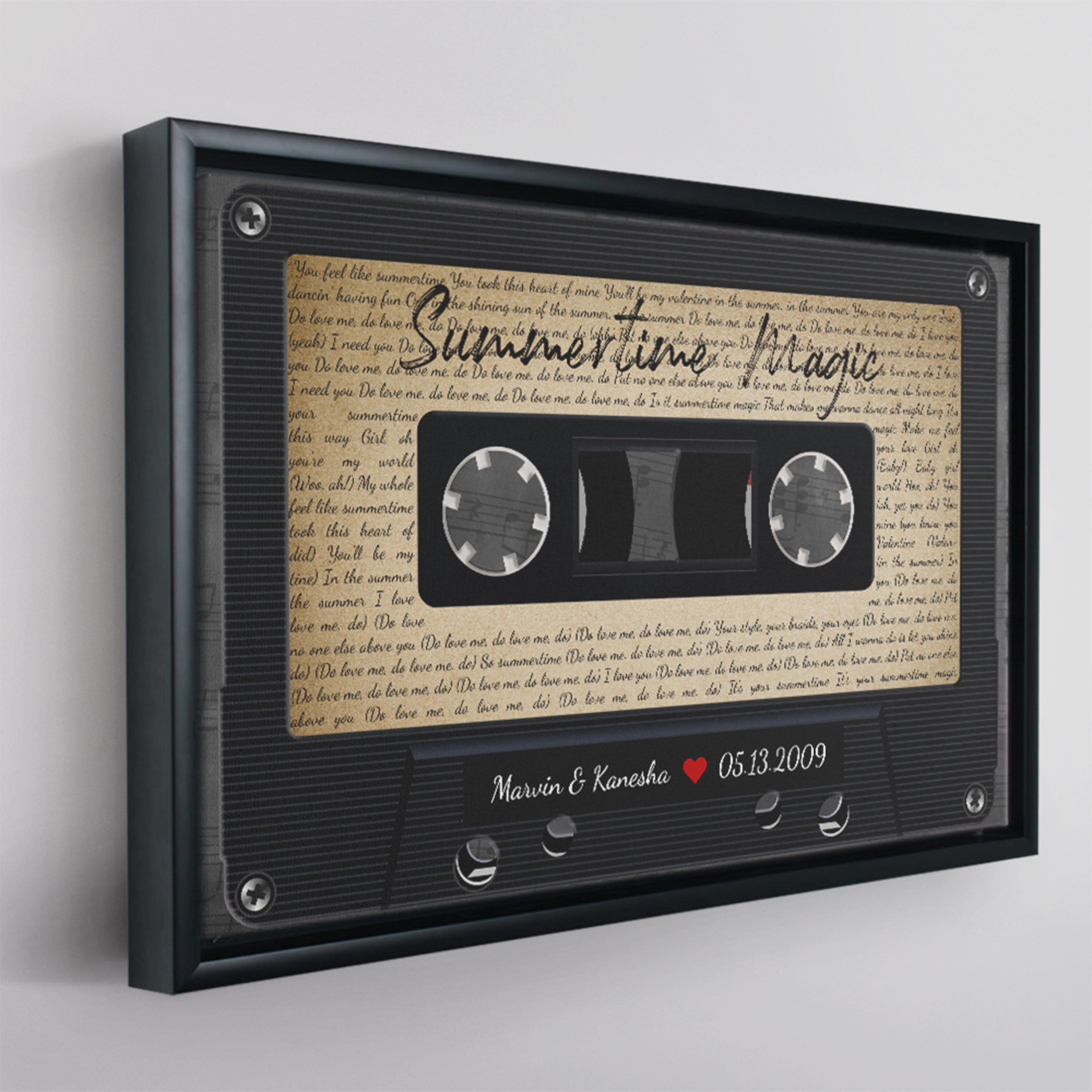 Personalized Music Song Lyrics Cassette Tape Canvas Wall Art Etsy
